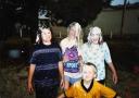 Paula's 11th(?) birthday party (she's o the right, I'm in the middle, Dylan's the munchkin in front and Mariel's on the left)
