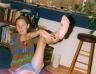 when I cut open the bottom of my foot during a water fight. 8 stitches, yo! 1993