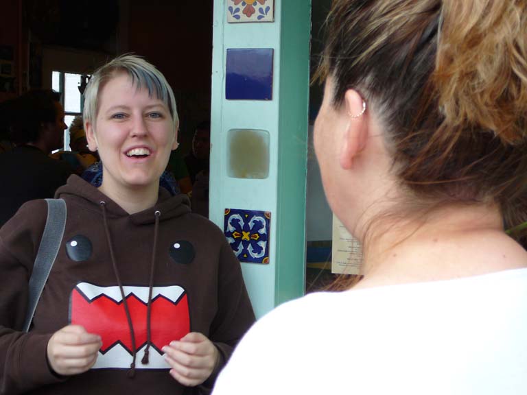 Heather laughs with her mam