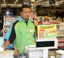 His name tag says Apu. . .I wish this was funnier than it is racist.