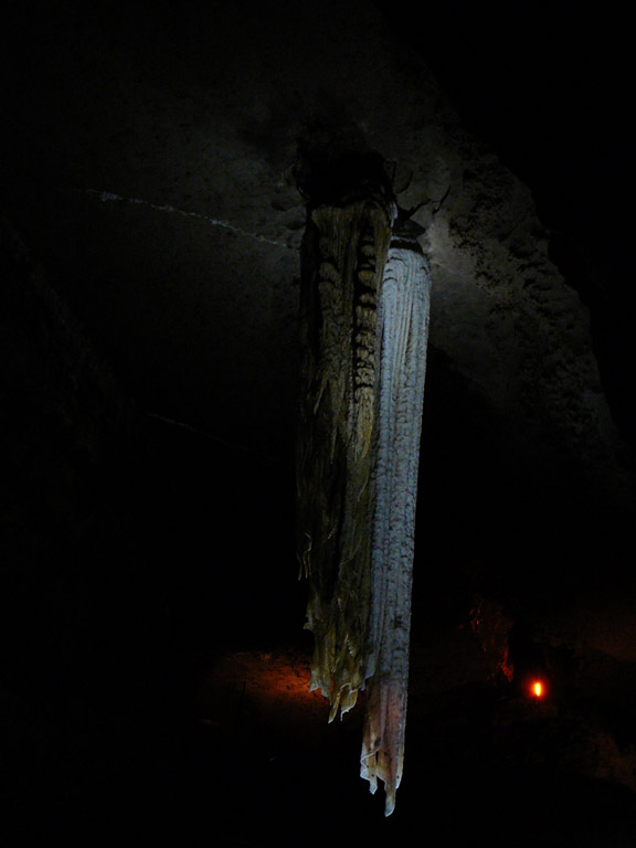 This is a picture of a reflection of the stalactite that Ian took and is very proud of.