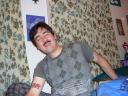 tehe! Mike has a mustache!